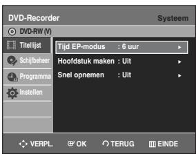 SAMSUNG DVD-R128 - Druk op de toetsen  om Systeem te selecteren en druk op OK of op de toets. Het systeemmenu verschijnt. - 1