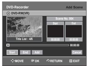 SAMSUNG DVD-R128 - Adding a Scene - 2