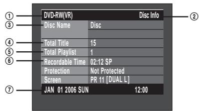 SAMSUNG DVD-R128 - Checking the available disc space (Disc Information) - 1