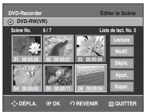 SAMSUNG DVD-R128 - Déplacer une scène (changer une scène de position) - 3
