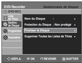 SAMSUNG DVD-R128 - Finaliser un disque - 6