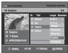 SAMSUNG DVD-R128 - Ga met de ▲▼ toetsen maar Kopiën en druk verwolgens op de OK toets. - 1