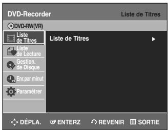 SAMSUNG DVD-R135 - Appuyez sur la touche MENU de la télécommande lorsque l'appareil est en mode d'arrêt, disque inséré. - 1