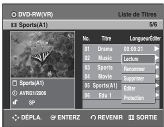 SAMSUNG DVD-R135 - Utilisation de la touche TITLE LIST - 2