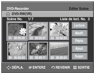 SAMSUNG DVD-R135 - Appuyez sur les touches ▲▼ pour sélectionné Éditer Scène, puis appuyez sur la touche ENTER. - 2