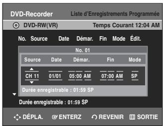 SAMSUNG DVD-R135 - Modifier la liste des dossiers programmes - 6
