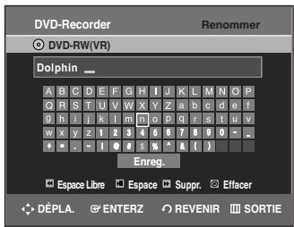 SAMSUNG DVD-R135 - Entrez les caractères désirés à l'aide des touches - 1