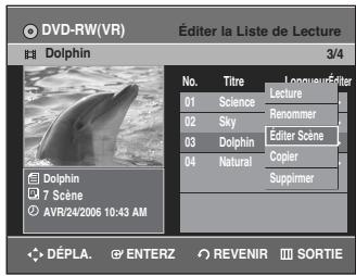 SAMSUNG DVD-R135 - Appuyez sur les touches ▲▼ pour sélectionné Éditer Scène, puis appuyez sur la touche ENTER. - 1