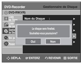 SAMSUNG DVD-R135 - Finaliser un disque - 8
