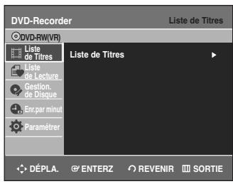 SAMSUNG DVD-R135 - Appuyez sur la touche MENU de la télécommande lorsque l'appareil est en Mode arrêt / Disque inséré. - 1