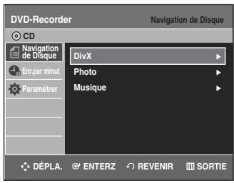 SAMSUNG DVD-R135 - Appuyez sur les boutons  pour selectionner Navigation par Disque puis appuyez sur le bouton ou sur ENTER. - 1