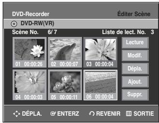 SAMSUNG DVD-R135 - Déplacer une scène (Changer une scène de position) - 3