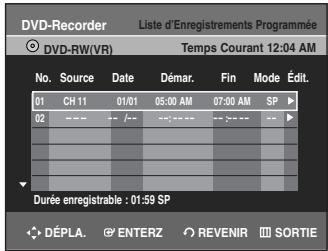SAMSUNG DVD-R135 - Programmation d'un enregistrement - 9