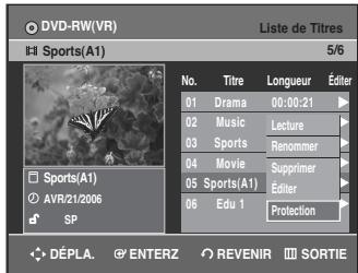 SAMSUNG DVD-R135 - Utilisation de la touche TITLE LIST - 3