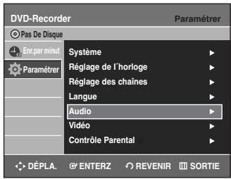 SAMSUNG DVD-R135 - Sélectionnez Audio à l'aide des touches ▲▼, puis appuyez sur la touche ENTER ou ▷. - 1