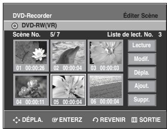 SAMSUNG DVD-R135 - Déplacer une scène (Changer une scène de position) - 4