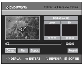 SAMSUNG DVD-R135 - Appuyez sur les touches  pour selectionner   Éditer, puis appuyez sur la touche ENTER. - 1