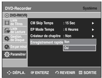 SAMSUNG DVD-R135 - Sélectionnez Oui à l'aide des touches ▲▼, puis appuyez sur ENTER ou ▷. - 1