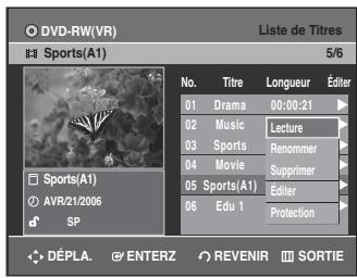 SAMSUNG DVD-R135 - Utilisation de la touche TITLE LIST - 2