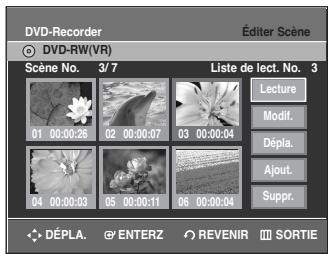 SAMSUNG DVD-R135 - Déplacer une scène (Changer une scène de position) - 1