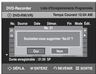 SAMSUNG DVD-R135 - Supprimer la liste des dossiers programmes - 7