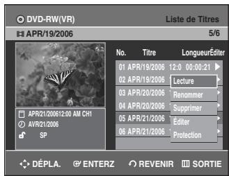 SAMSUNG DVD-R135 - Utilisation de la touche TITLE LIST - 2