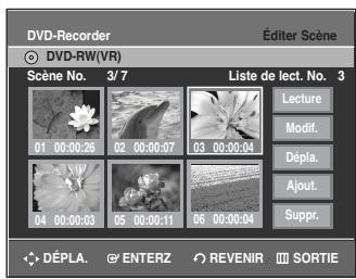 SAMSUNG DVD-R135 - Déplacer une scène (Changer une scène de position) - 2