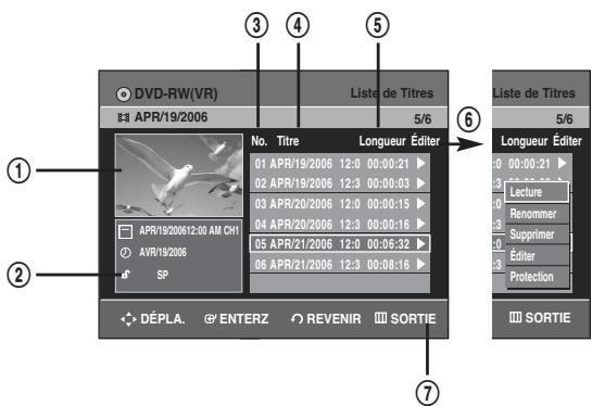 SAMSUNG DVD-R135 - Éléments de l'écran Ensemble de titres - 1