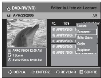 SAMSUNG DVD-R135 - Appuyez sur les touches ▲▼ pour sélectionner Renommer, puis appuyez sur la touche ENTER. - 1