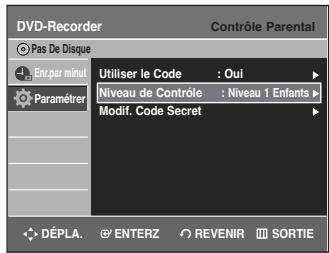SAMSUNG DVD-R135 - À propos du niveau de classification - 1