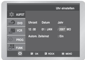 SAMSUNG DVD-V6700S - Einstellen von Datum und Uhrzeit - 2