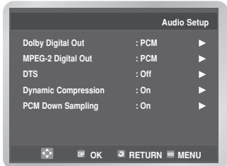 SAMSUNG DVD-V6700S - Setting Up the Audio Options - 2