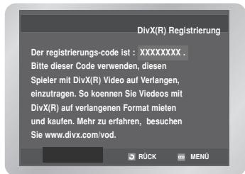 SAMSUNG DVD-V6700S - Registrierung für DivX(R) - 2