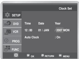 SAMSUNG DVD-V6700S - Setting the Date and Time - 2