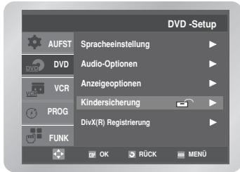 SAMSUNG DVD-V6700S - Konfigurieren der Jugenschutzoption - 1