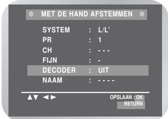 SAMSUNG DVD-V6700S - Druk op de toets ▲ of ▼ om DECODER te selecteren. - 1