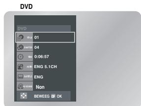 SAMSUNG DVD-V6700S - De schermfunctie gebruiken - 1