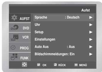 SAMSUNG DVD-V6700S - Einstellen von Datum und Uhrzeit - 1