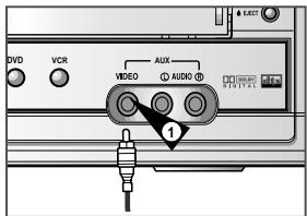 SAMSUNG DVD-V80 - VCR Connecting an RCA Audio/Video Input Cable - 1