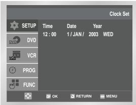 SAMSUNG DVD-V80 - Setting the Date and Time - 3