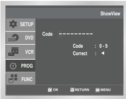 SAMSUNG DVD-V80 - Using the ShowView  (DVD -V80 /DVD -V85 Only) - 4