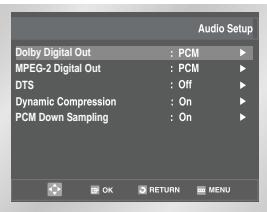 SAMSUNG DVD-V80 - Setting Up the Audio Options - 2