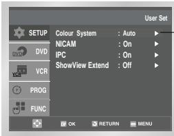 SAMSUNG DVD-V80 - Selecting the Colour Mode - 2