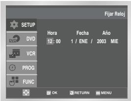 SAMSUNG DVD-V80 - Introduccion de la Fecha y la hora - 3