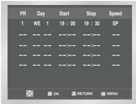 SAMSUNG DVD-V80 - You can check your preset recordings: - 1