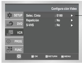 SAMSUNG DVD-V80 - Selección del tipo de videocasete - 3