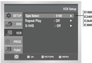 SAMSUNG DVD-V80 - Selecting the Cassette Type - 3