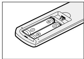 SAMSUNG DVD-V80 - Instalación de las baterías en el mando a distancia - 3