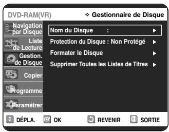 SAMSUNG DVD-VR325 - Modification du Nom du Disque - 5
