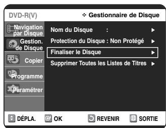 SAMSUNG DVD-VR325 - Finalisation du disque - 6